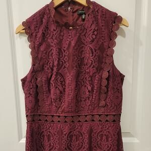 Jodi Kristopher Deep Cherry Red Lace Dress